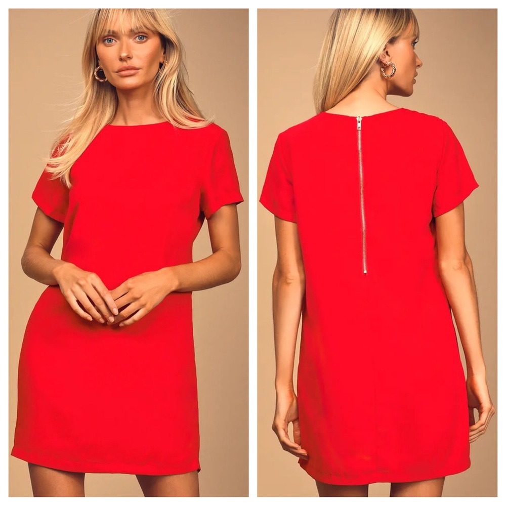 Lulu's Red Mini Shift Dress